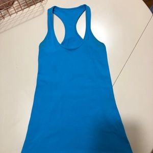 Blue lululemon racerback tank top